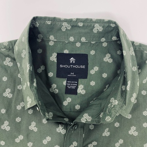 South‎ House Medium Green Polo Button up 100% cotton - Picture 6 of 6